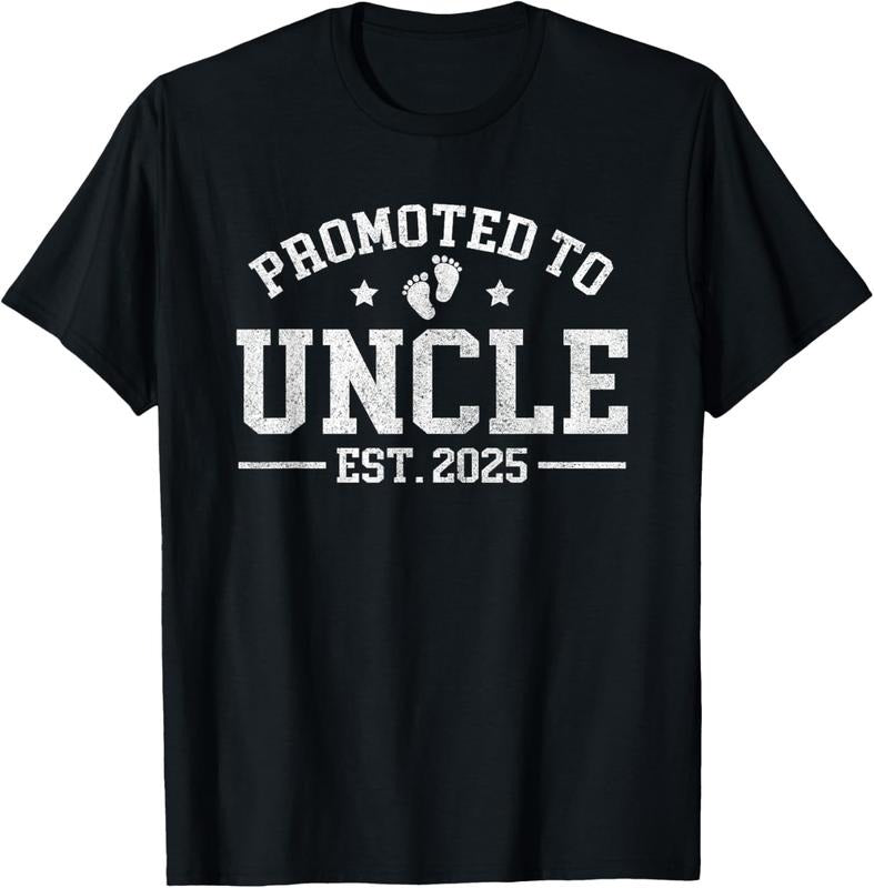 100% Cotton Promoted to Uncle est. 2025 Announcement for Uncle T-Shirt