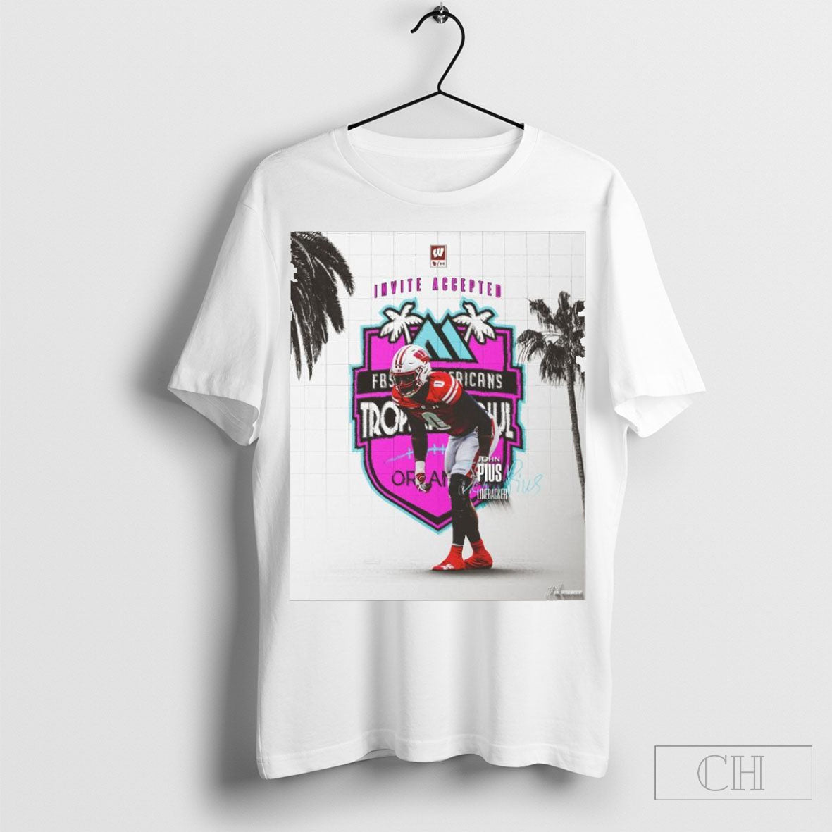 Abc Wisconsin Badgers Invite Accepted John Pius Linebackers Headed To The 2025 Tropical Bowl Signature T Shirt Sweatshirt Cutom Poster Coffee Mugs Ornaments