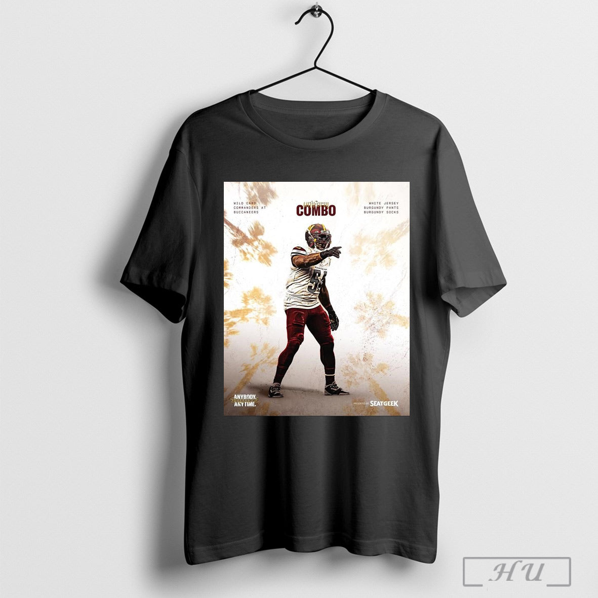 Bobby Wagner Washington Commanders At Tampa Bay Buccaneers Nfl Wild Card Uniform Combo Poster T Shirt