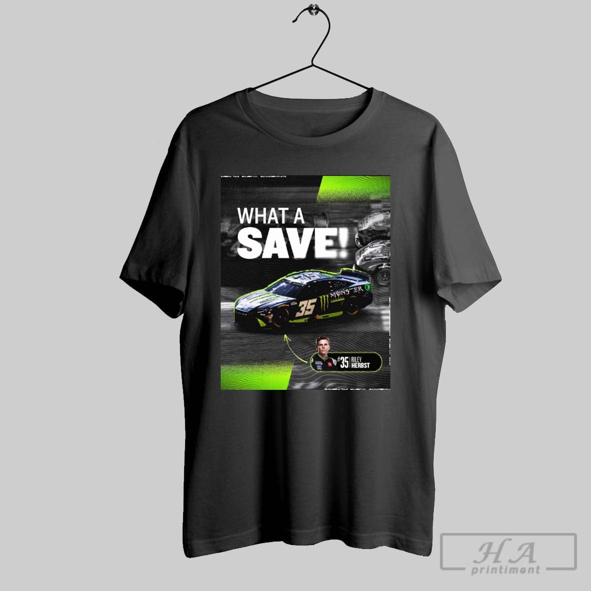 Nascar What A Save 35 Riley Herbst Can We Get A Ka Chow 23xi Racing Poster T Shirt