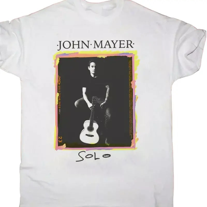 NEW Popular John Mayer Solo Tour 2023 White All Size Shirt S-3XL