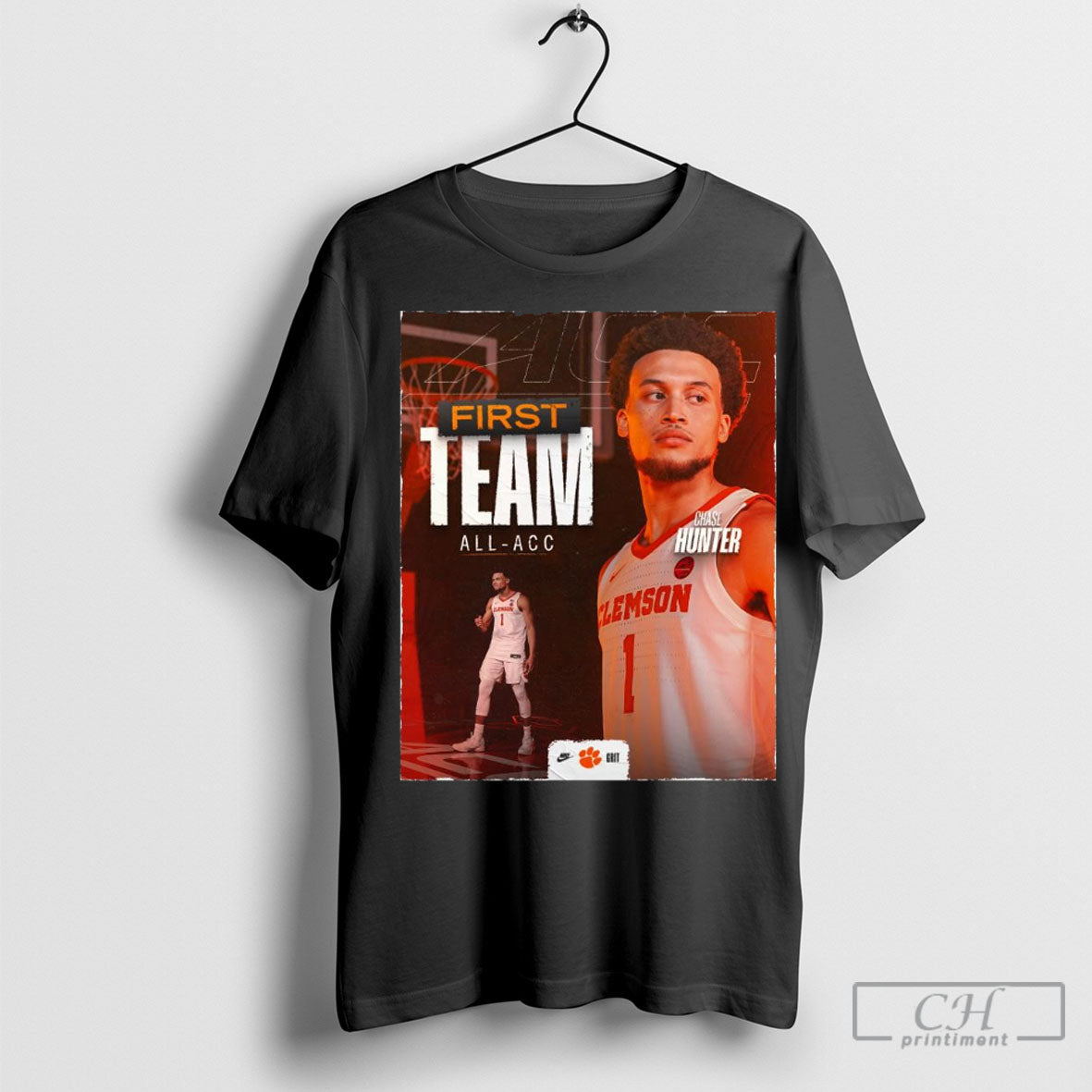 Official Best Of The Best Chase Hunter Earns His Spot On The All Acc First Team Clemson Tigers Basketball Poster T Shirt