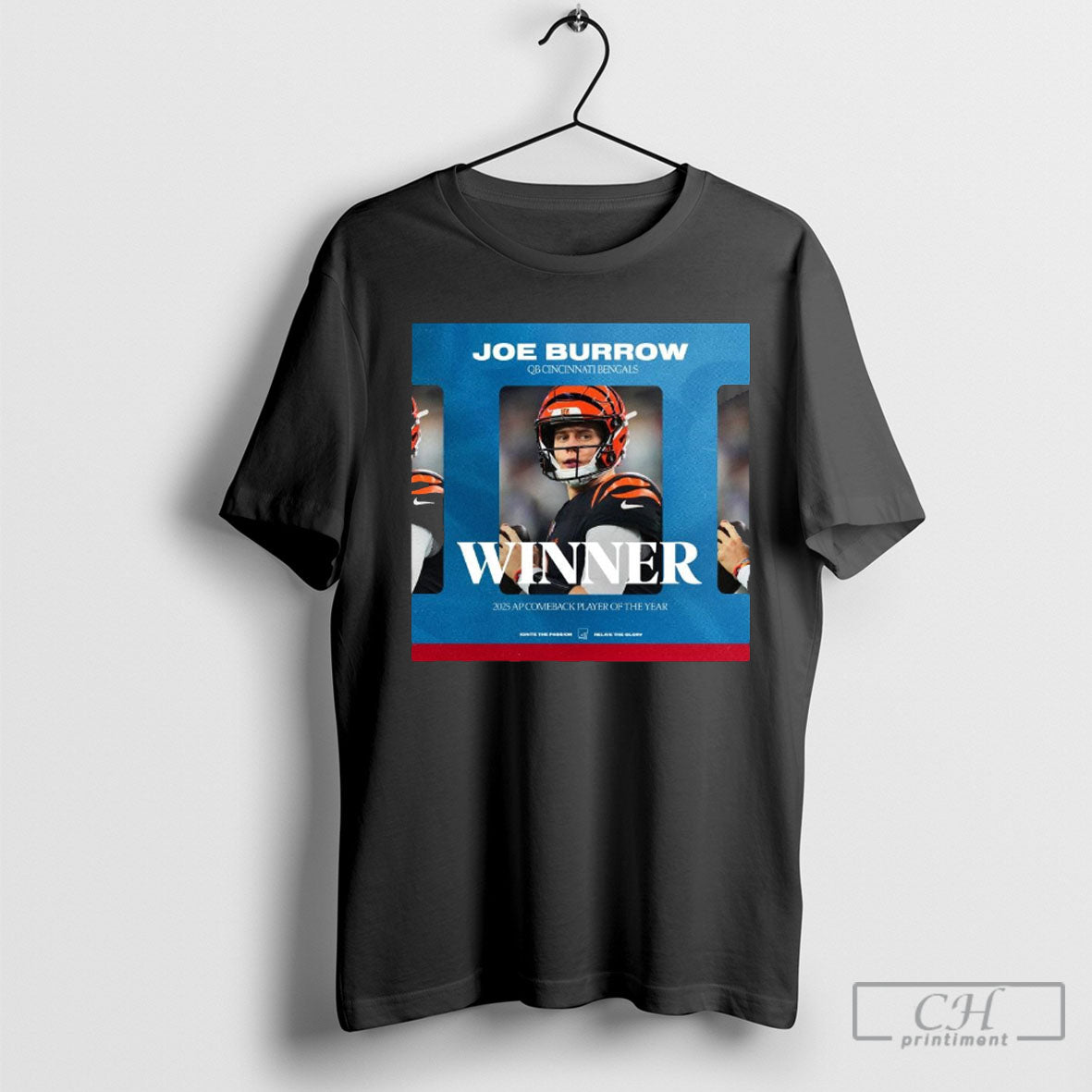 Official Joe Burrow Qb Cincinnati Bengals Winner 2025 Ap Comeback Player Of The Year Shirt Poster Ornaments