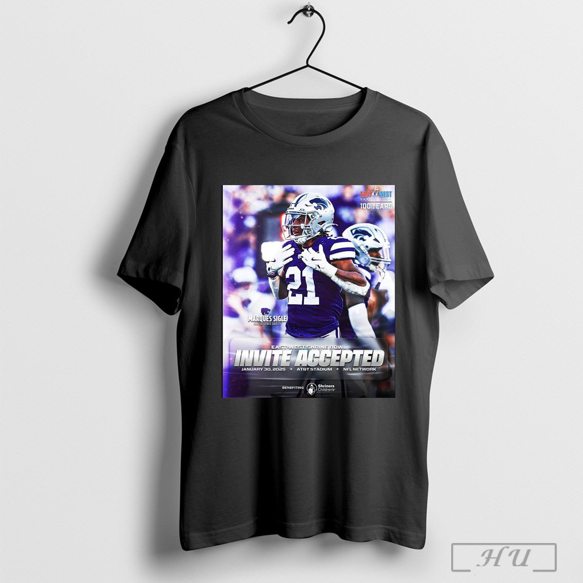 Official Marques Sigle Kansas State Wildcats East West Shrine Bowl Invite Accepted Jan 30 2025 Att Stadium Poster T Shirt