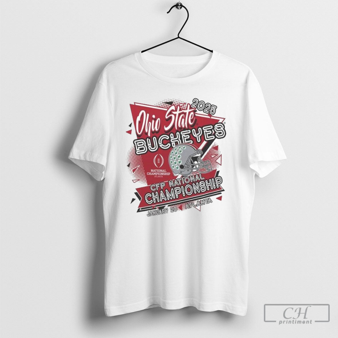 Official Ohio State Buckeyes College Football Playoff 2025 National Championship Game Helmet Atlanta Cfl National Championship Shirt Poster