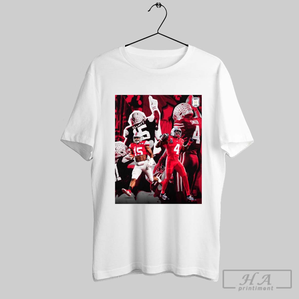 Official Ohio State Buckeyes Ezekiel Elliott And Jeremiah Smith 2024 Cfp Buckeye Greats Buckeye Champions Poster T Shirts