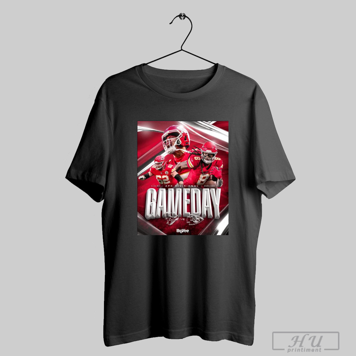 Official Patrick Mahomes Ii Joseph Thuney Deandre Hopkins Kansas City Chiefs Vs Houston Texans Afc Divisional Gameday Poster T Shirt