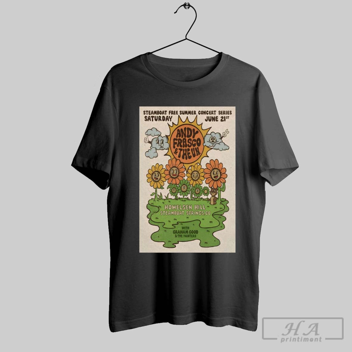 Official Poster Andy Frasco And The U N Howelsen Hill Steamboat Springs Co June 21 2025 Tour T Shirt