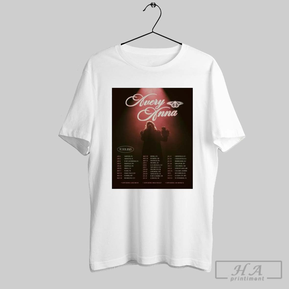 Official Poster Avery Anna Tour 2025 Supporting Like Bryan Brad Paisley Ian Munsick T Shirt