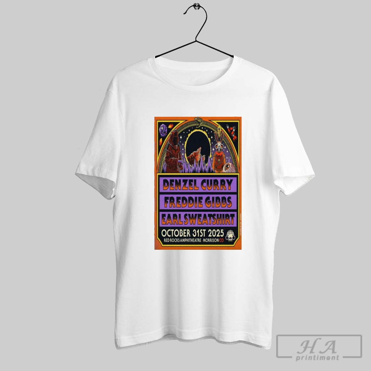 Official Poster Denzel Curry Red Rocks Amphitheatre In Morrison Co Oct 31 2025 T Shirt