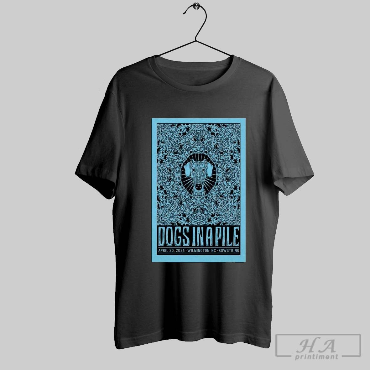 Official Poster Dogs In A Pile At Bowstring Brewyard In Wilmington Nc On Apr 20 2025 Tour T Shirt