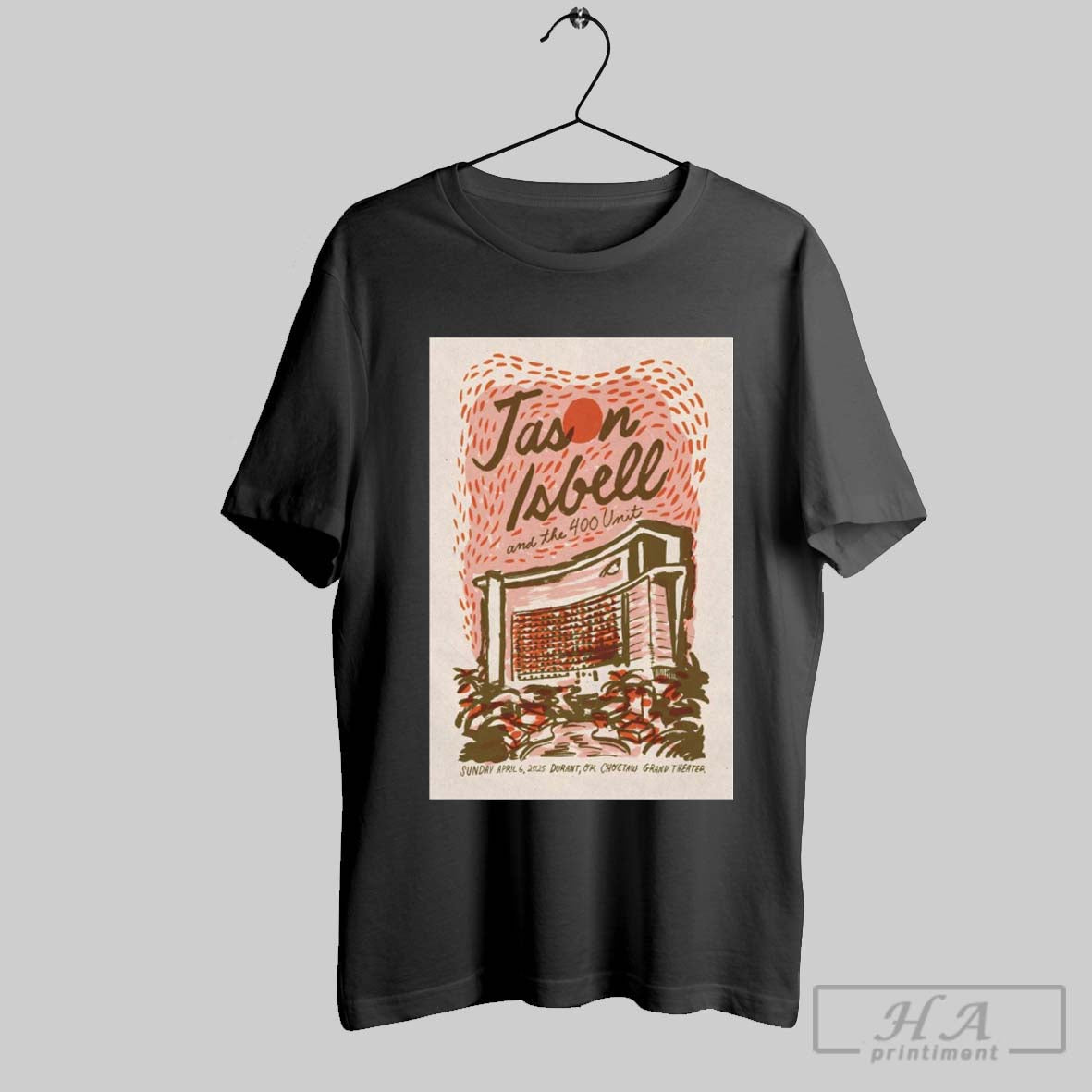 Official Poster Jason Isbell And The 40 Unit Choctaw Grand Theater Durant Ok April 6 2025 Concert T Shirt