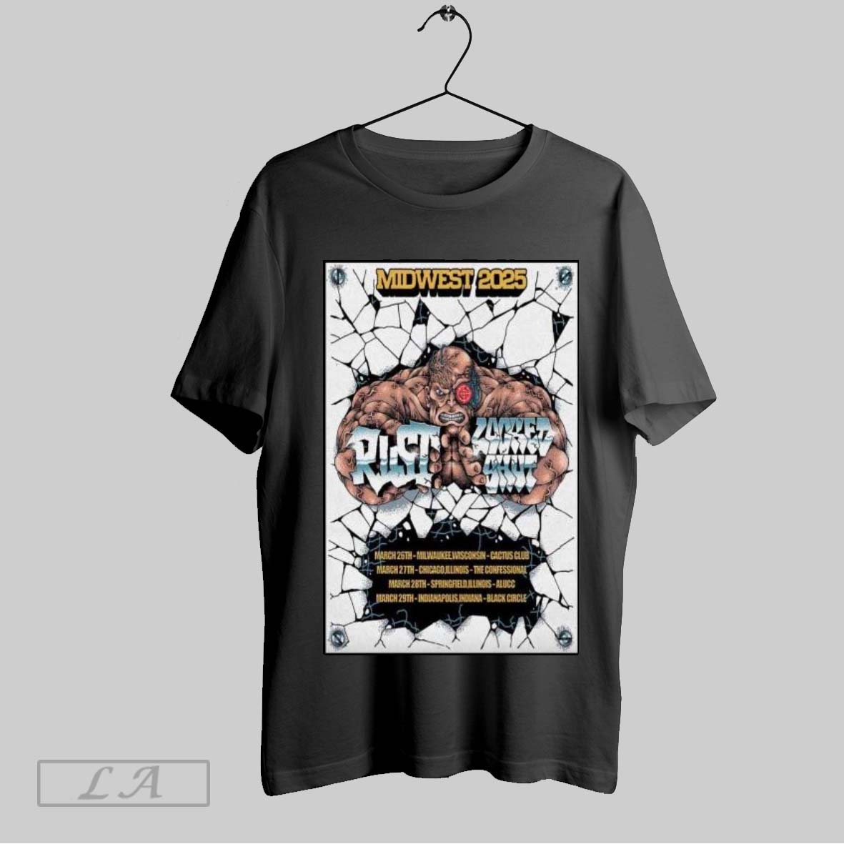 Original Rust And Locked Shut Midwest 2025 Shows Poster T Shirt Sweatshirt Tee Shirt