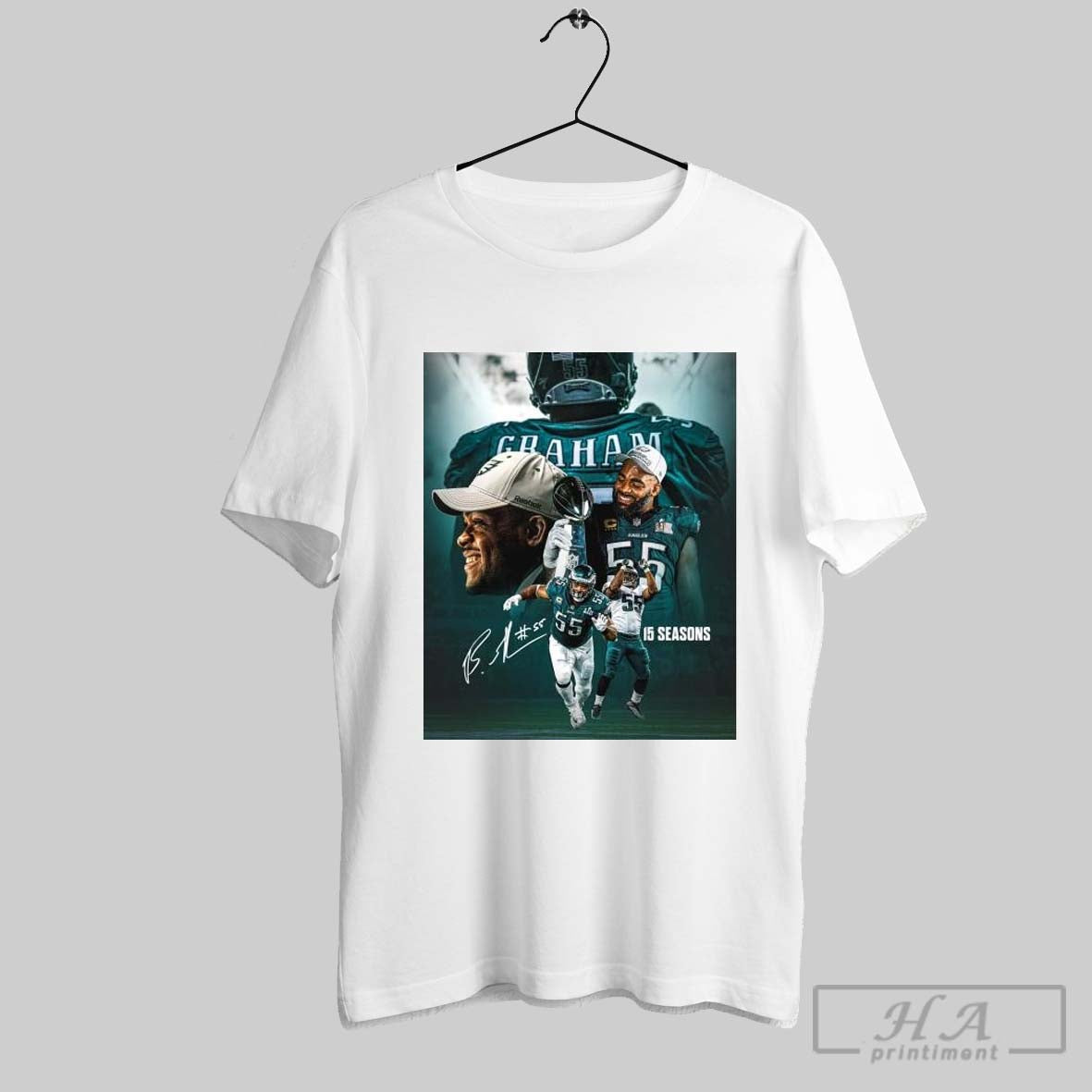 Poster Philadelphia Eagles Football Nfl Thank You For 15 Incredible Seasons Brandon Graham Signature T Shirt