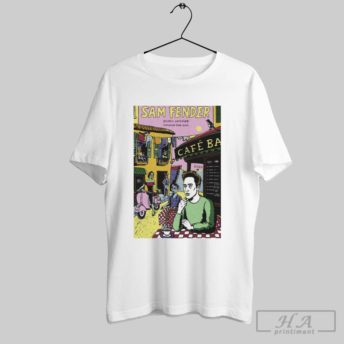 Poster Sam Fender People Watching European Tour 2025 March 04 Paris Lolympia 05 Tileurs 013 08 Zurich Halle 422 T Shirt