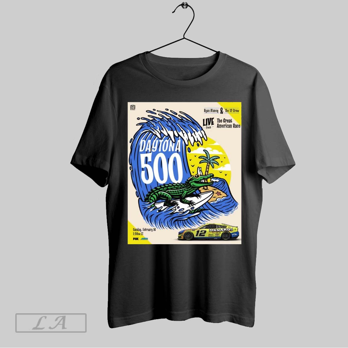 Top Daytona 500 Ryan Blaney And The 12 Crew The Great American Race Sunday Feb 16 2025 Nascar Poster T Shirt