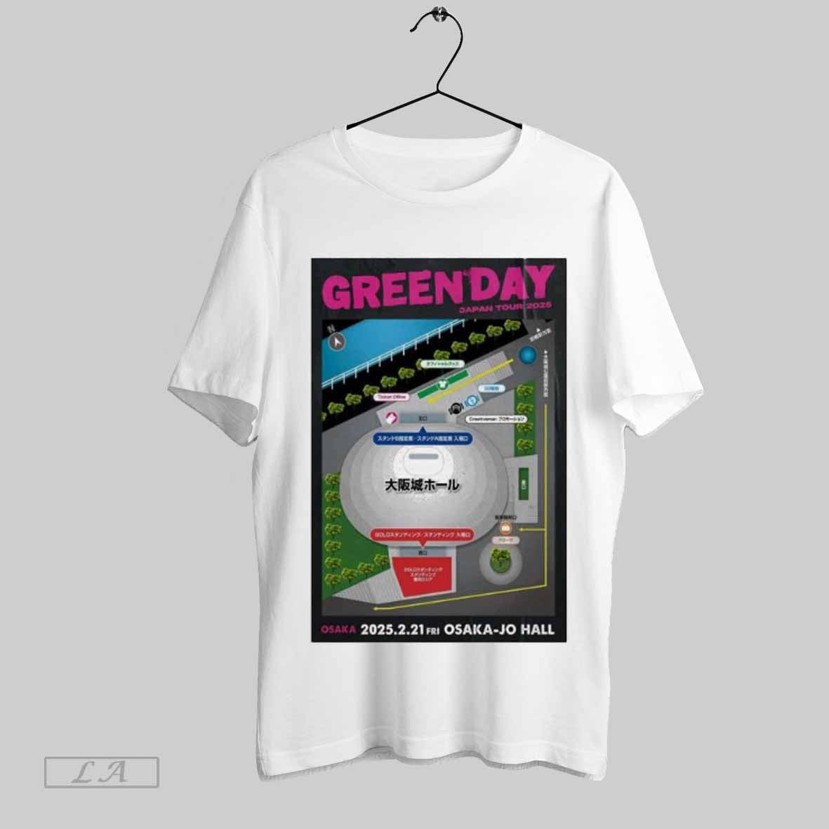 Top Green Day Japan Tour 2025 Osaka Jou Hall Feb 21 2025 Poster T Shirt Sweatshirt Hoodie Shirt