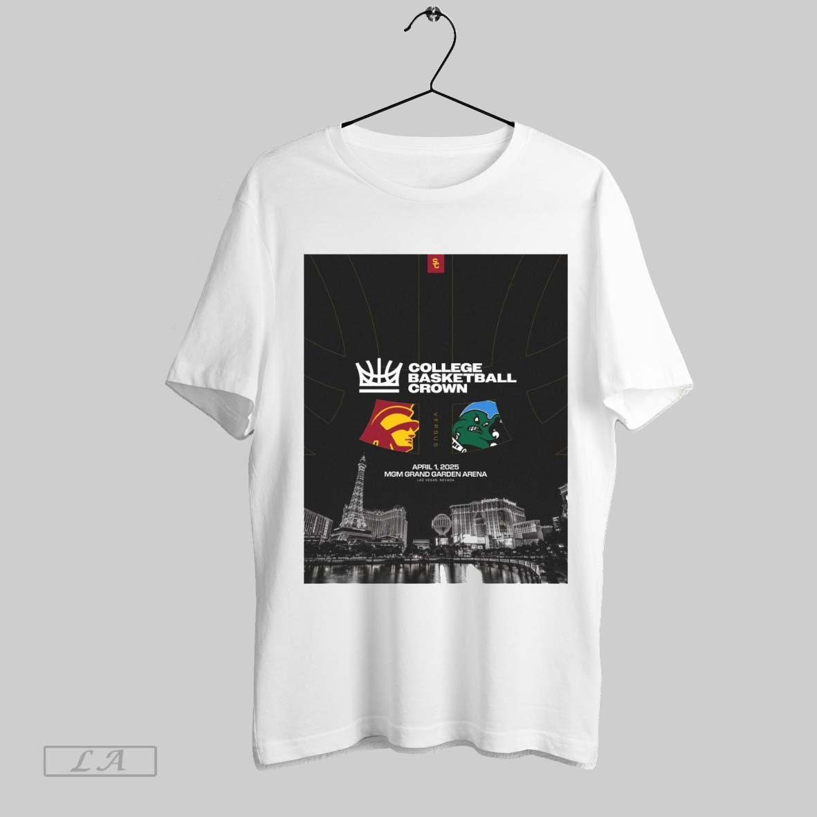 Top Usc Trojans Vs Tulane Green Wave College Basketball Crown April 1 2025 Mgm Grand Garden Arena Poster Sweatshirt Tee Shirt