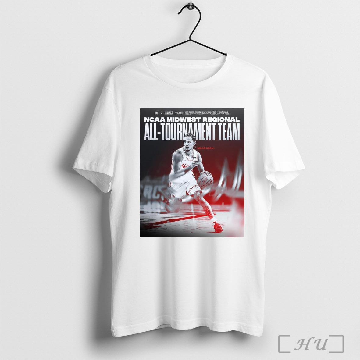 Trending Poster Houston Cougars Basketball 2025 Ncaa Midwest Regional All Tournament Team Milos Uzan T Shirt Sweatshirt