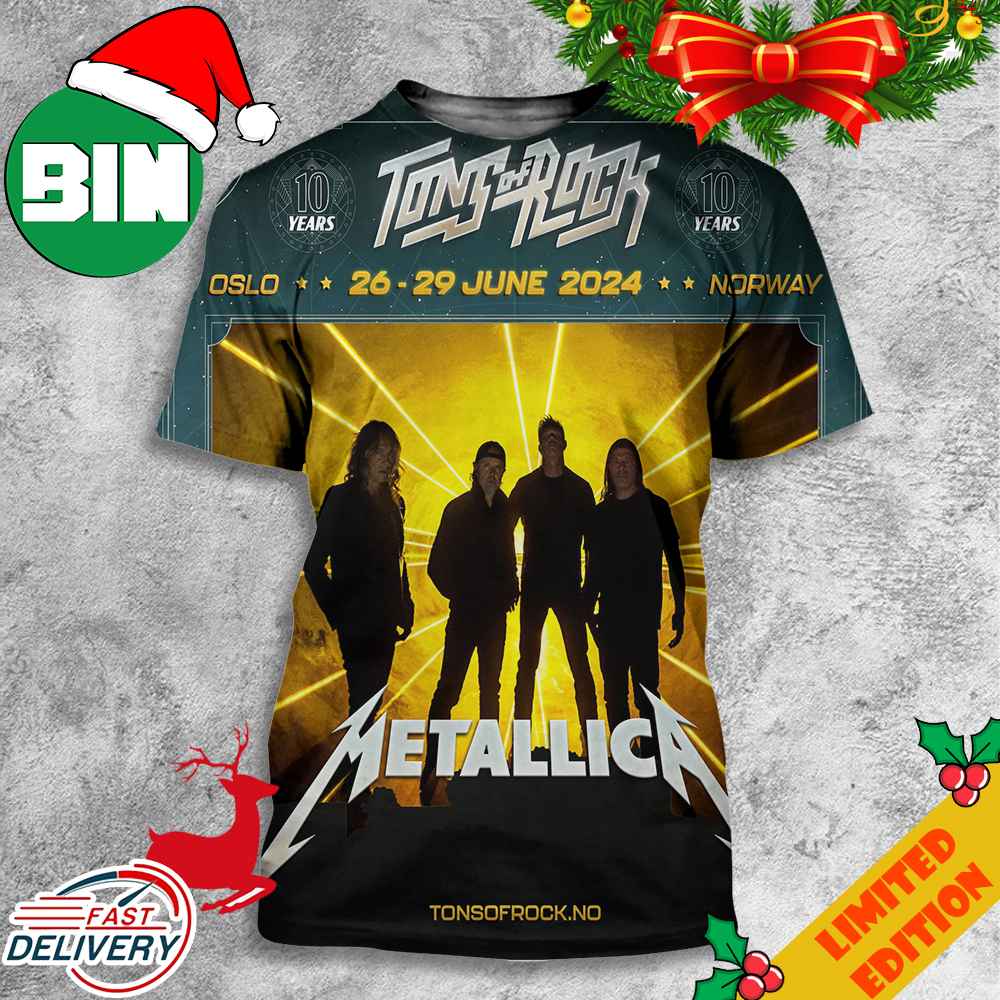 10 Years Anniversary Tons Of Rock In Oslo Norway On June 26 2024 Four Days With Metallica 3D T-Shirts