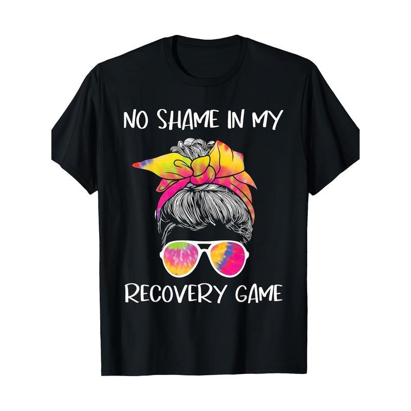 [100% Cotton] No Shame In My Recovery Game - Sobriety AA NA Anniversary T-Shirt 100% Cotton  Golf Gift T-Shirt For Men...