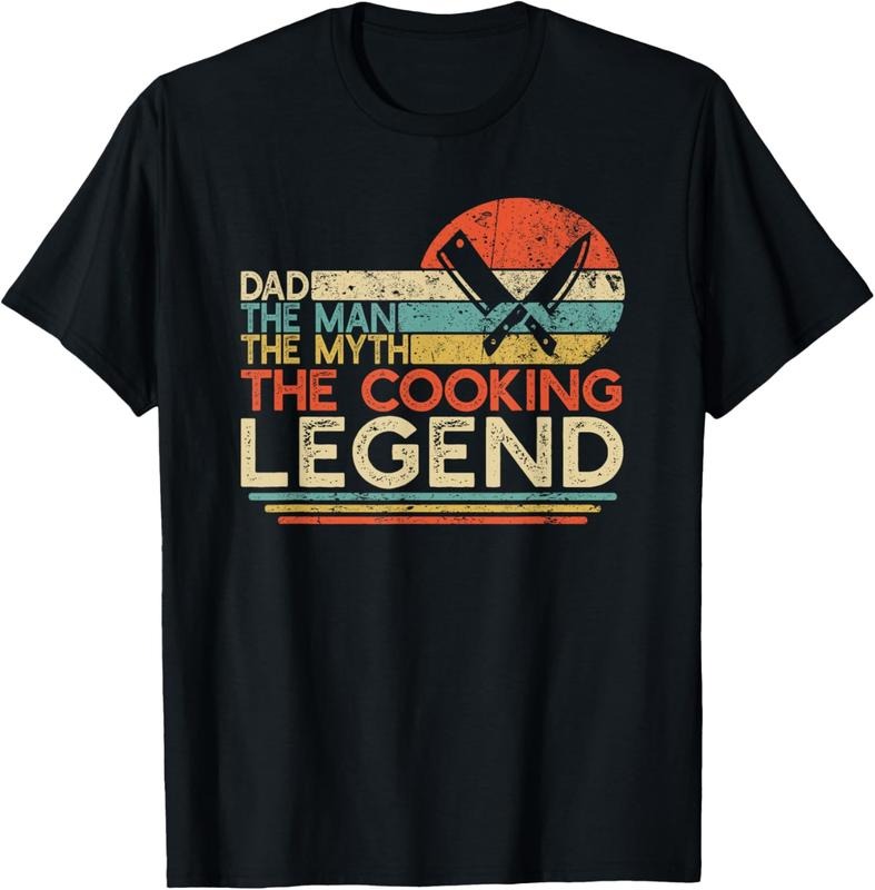 100% Cotton Vintage Cooking Dad The Man The Myth The Legend Chef Gift T-Shirt