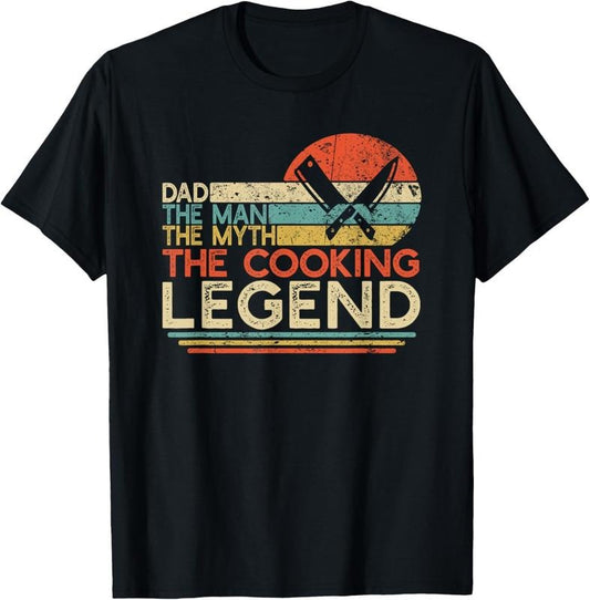100% Cotton Vintage Cooking Dad The Man The Myth The Legend Chef Gift T-Shirt