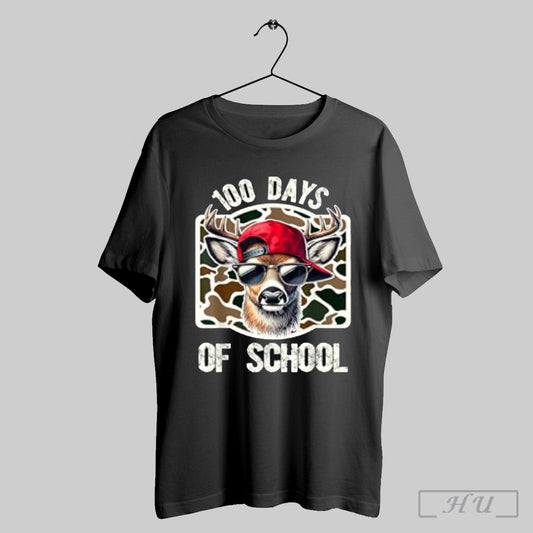 100 Days Of School Deer Hunting Deer Camo Hunter T Shirt