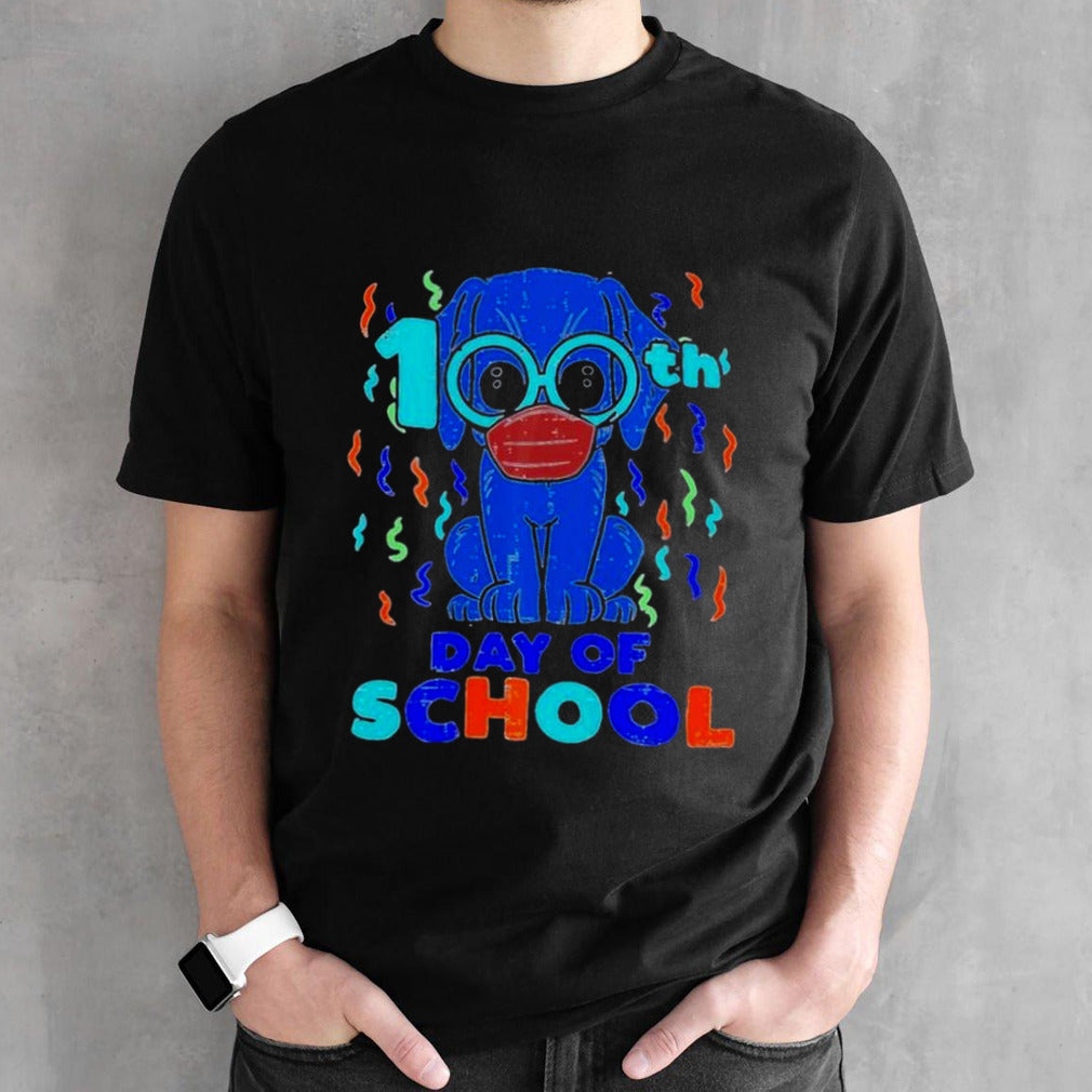 100th Day Of School Dog In Mask 100 Days Quarantine shirt