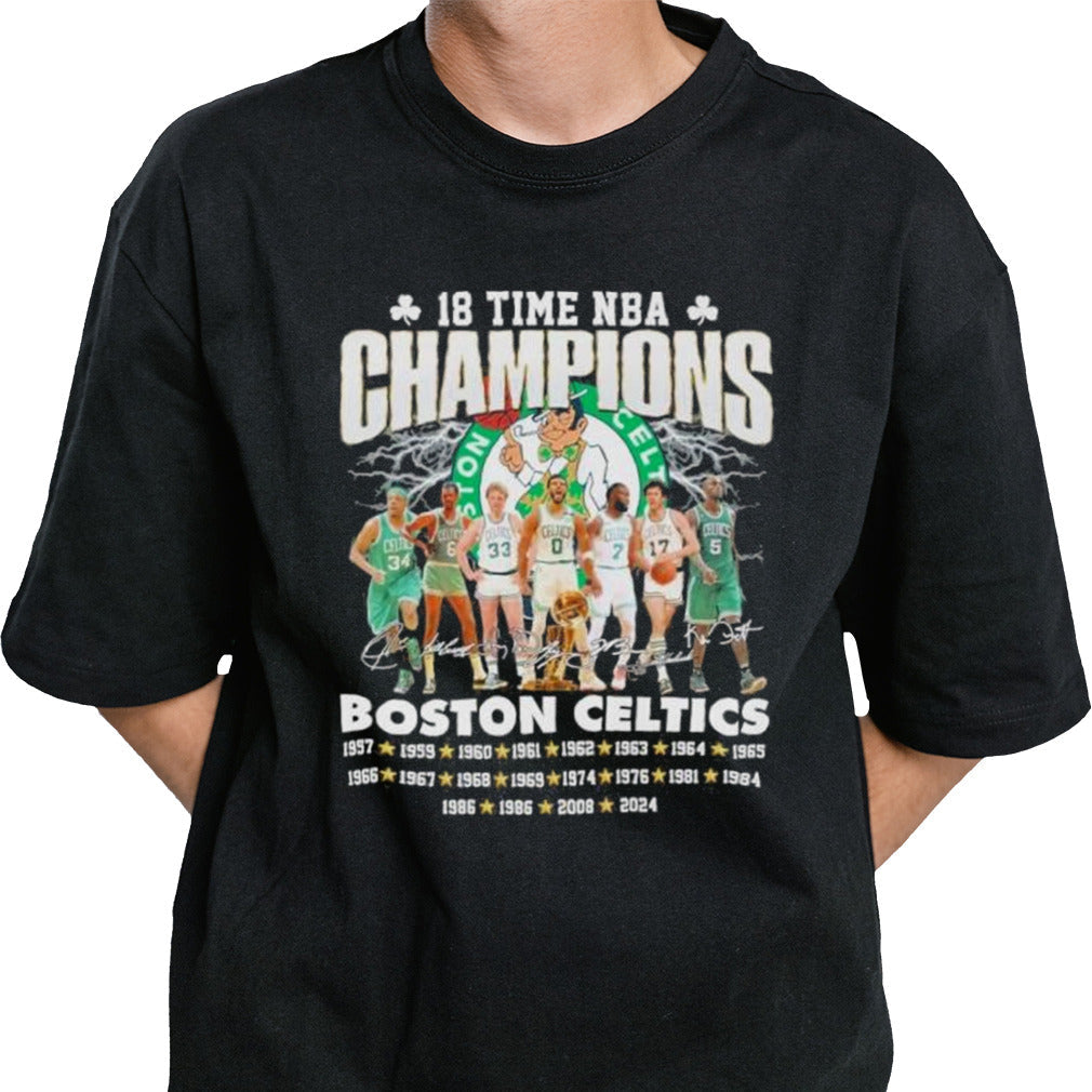 18 Time NBA Champions Boston Celtics Team Signatures shirt