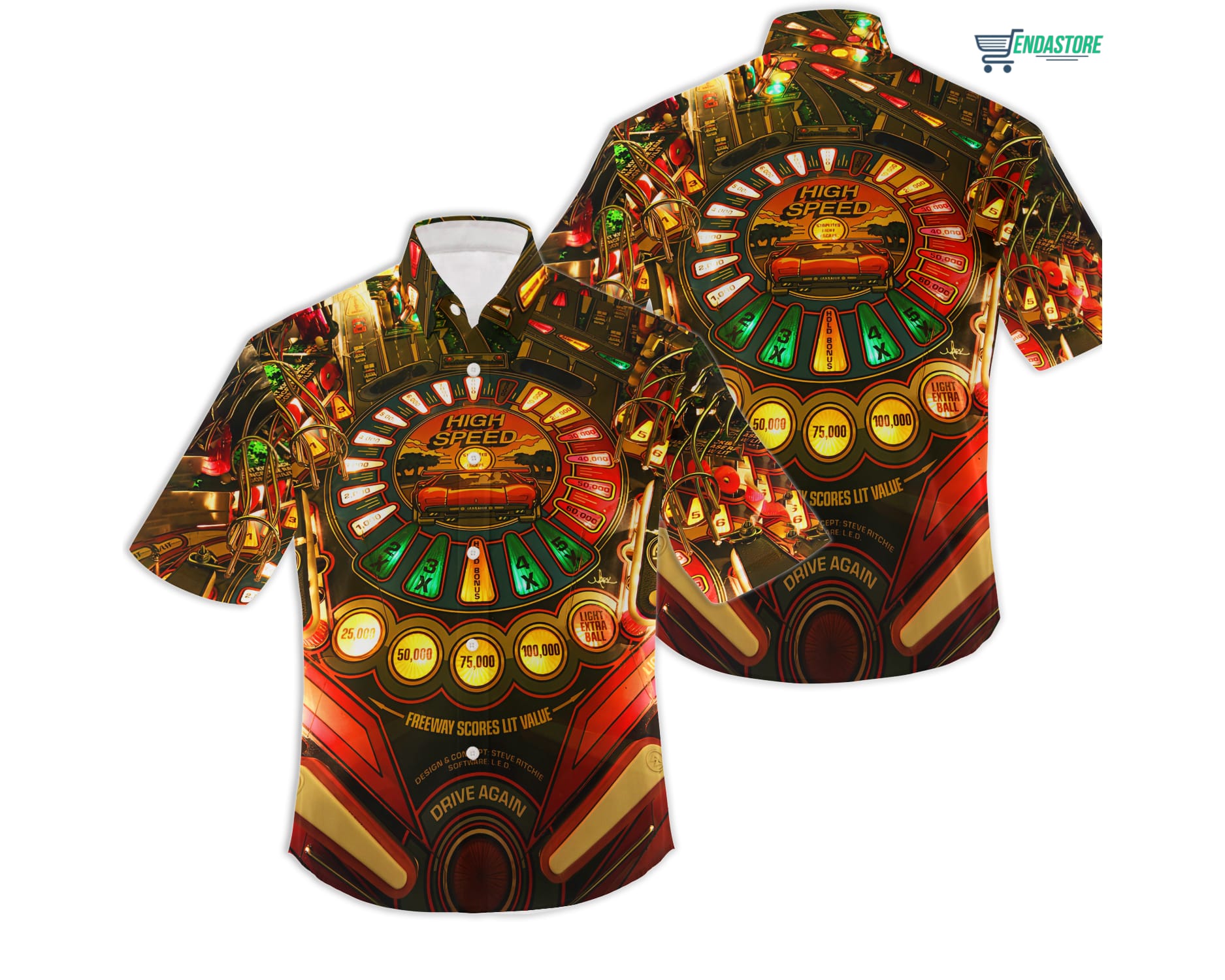 1986 Williams Pinball High Speed Universal Hawaiian Shirt