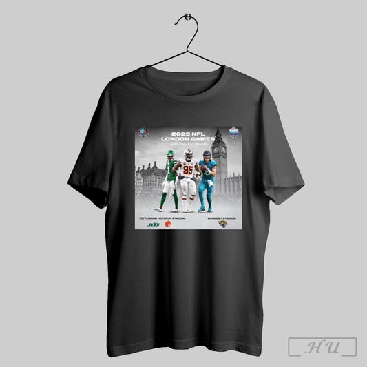 2025 Nfl London Games Designated Teams Jets Browns Tottenham Hotspur Stadium Jaguars Wembley Stadium Poster T Shirt