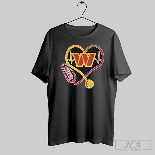 2025 Washington Commanders Nurse Heart Shirt