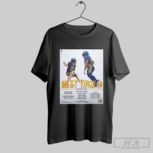 2025 West Virginia Football Camps Elite 1 Day Camps Youth Camp Specialist Camp 7on7 And Big Man Camps Poster T Shirt