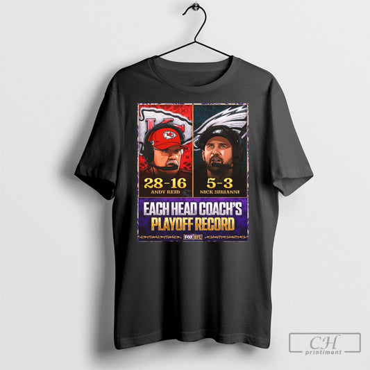 21s28 16 Andy Reid Chiefs 5 3 Nick Sirianni Eagles Each Head Coachs Playoff Record Shirt Poster Ornaments