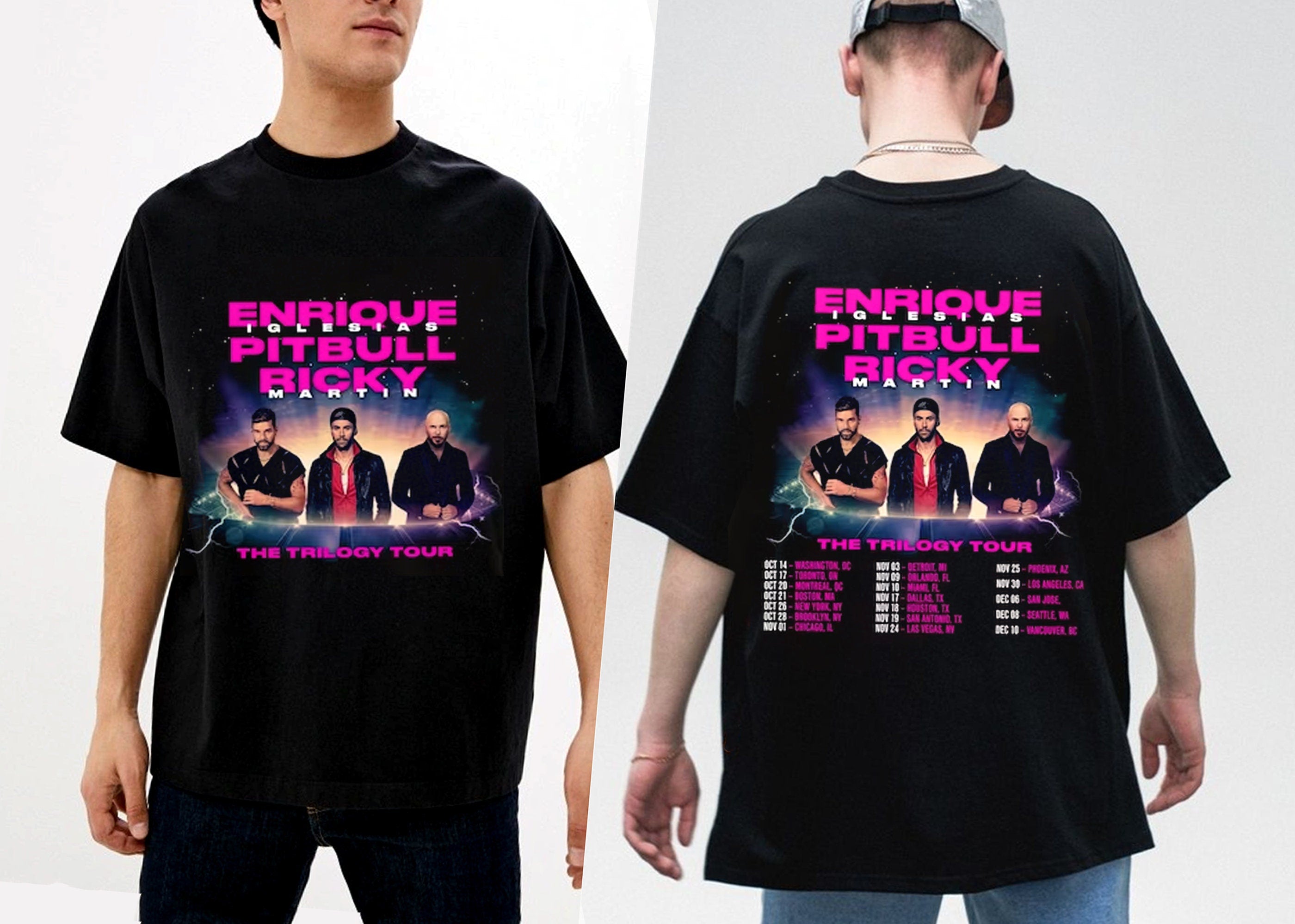 Enrique Iglesias X Pitbull X Ricky Martin The Trilogy Tour 2023 Shirt, The Trilogy 2023 Concert Hoodie Sweatshirt