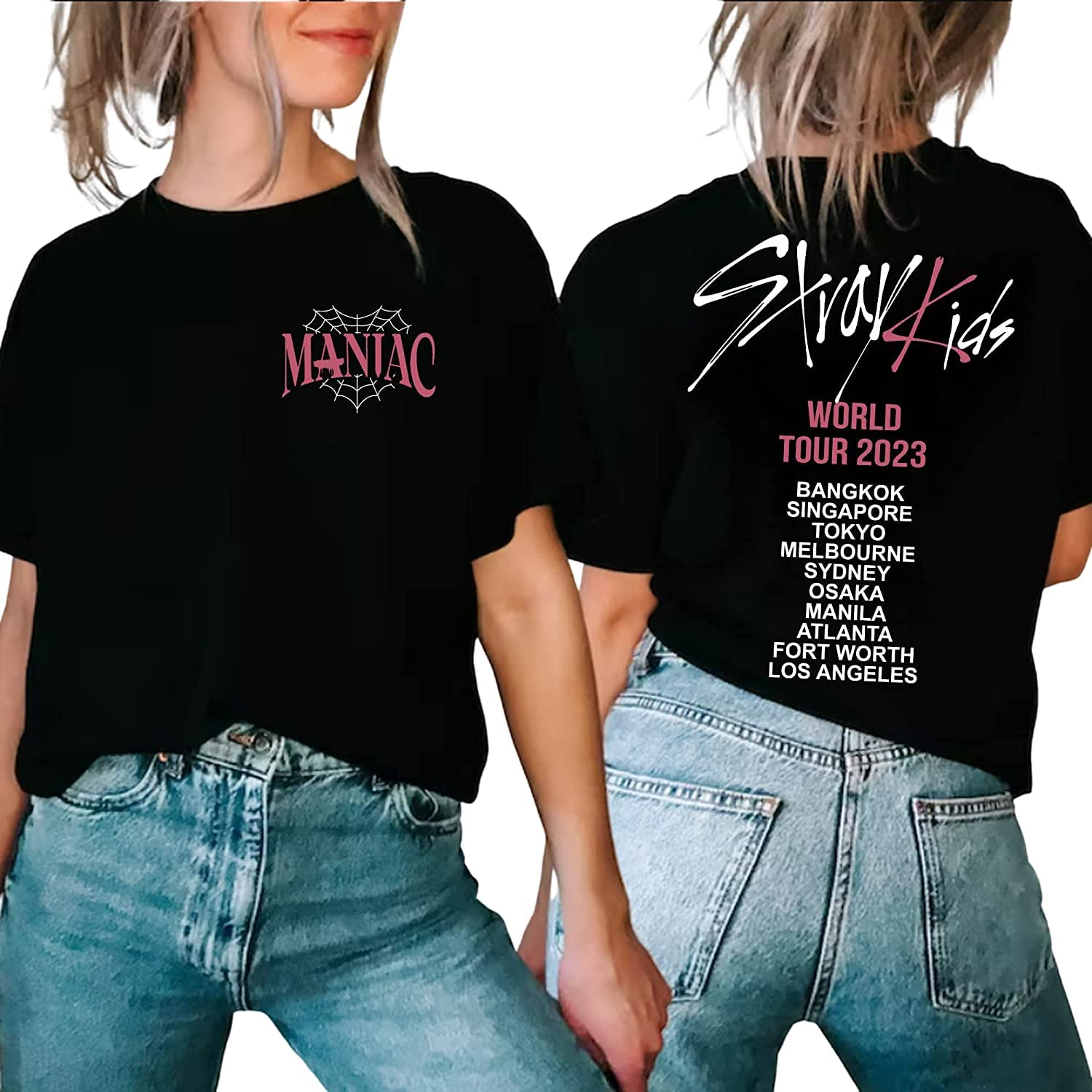 Stray Kids World Tour 2023 T-Shirt, Maniac Kpop Concert Fan Made Hoodie Sweatshirt | TeeSparky.com