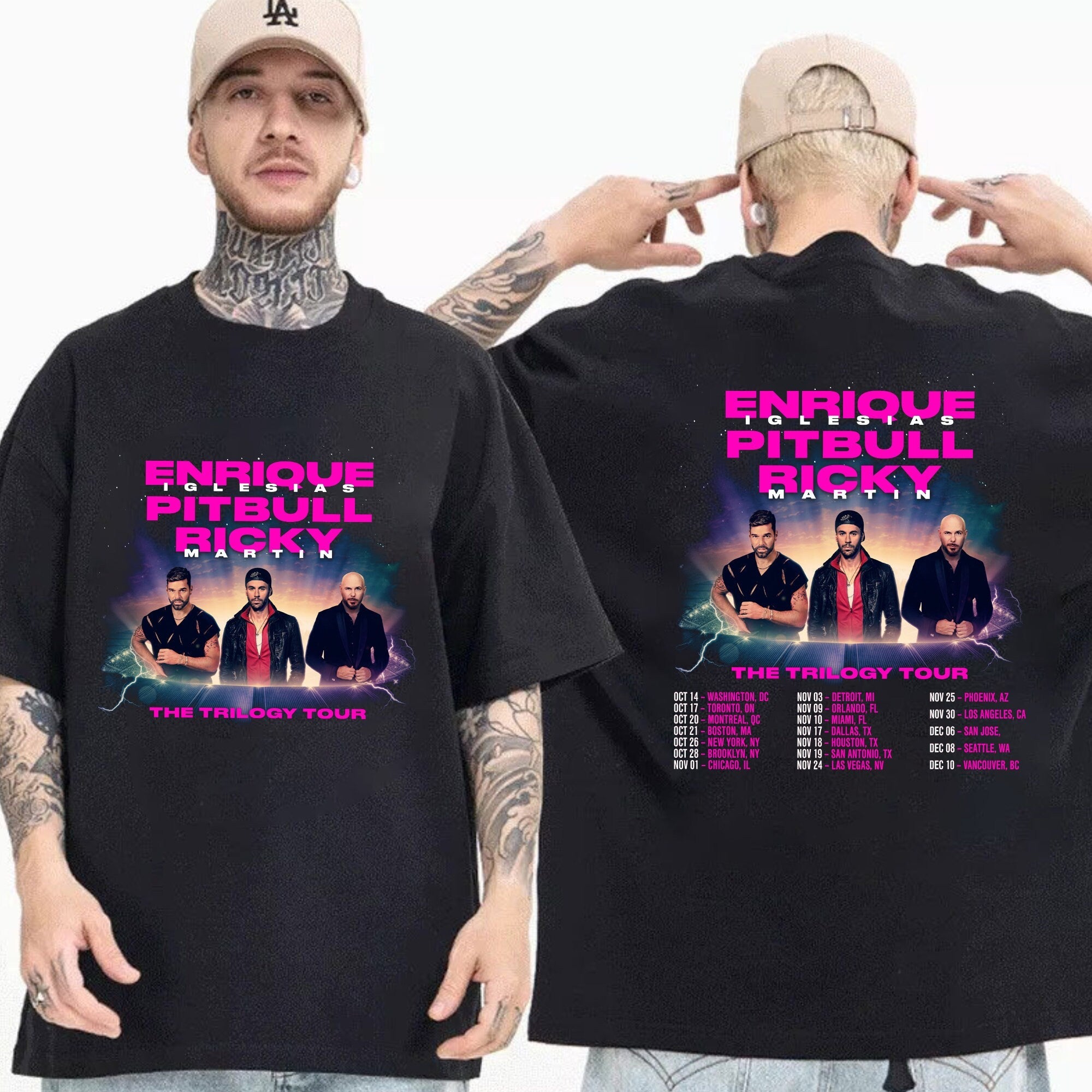 Enrique Iglesias X Pitbull X Ricky Martin The Trilogy Tour 2023 Shirt Hoodie Sweatshirt | TeeSparky.com