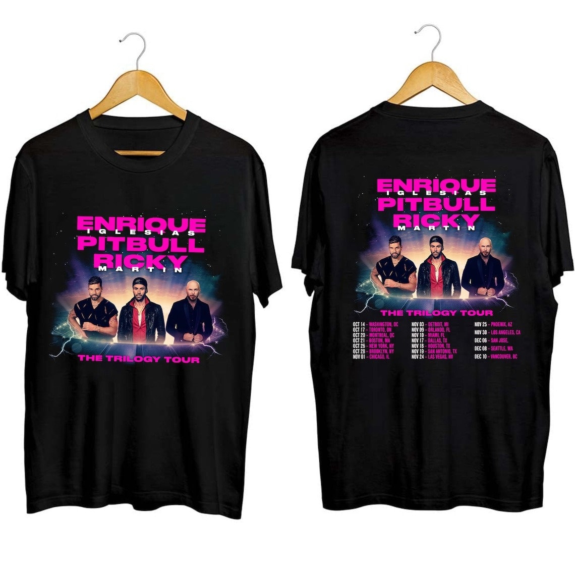 Enrique Iglesias Pitbull Ricky Martin The Trilogy Tour 2023 Shirt, The Trilogy Concert Hoodie Sweatshirt | TeeSparky.com