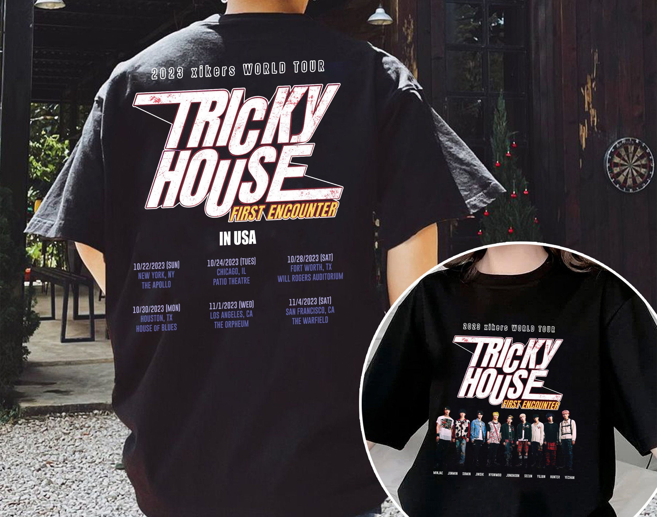 2023 xikers World Tour TRICKY HOUSE Shirt, Xikers Kpop T Shirt Hoodie Sweatshirt | TeeSparky.com