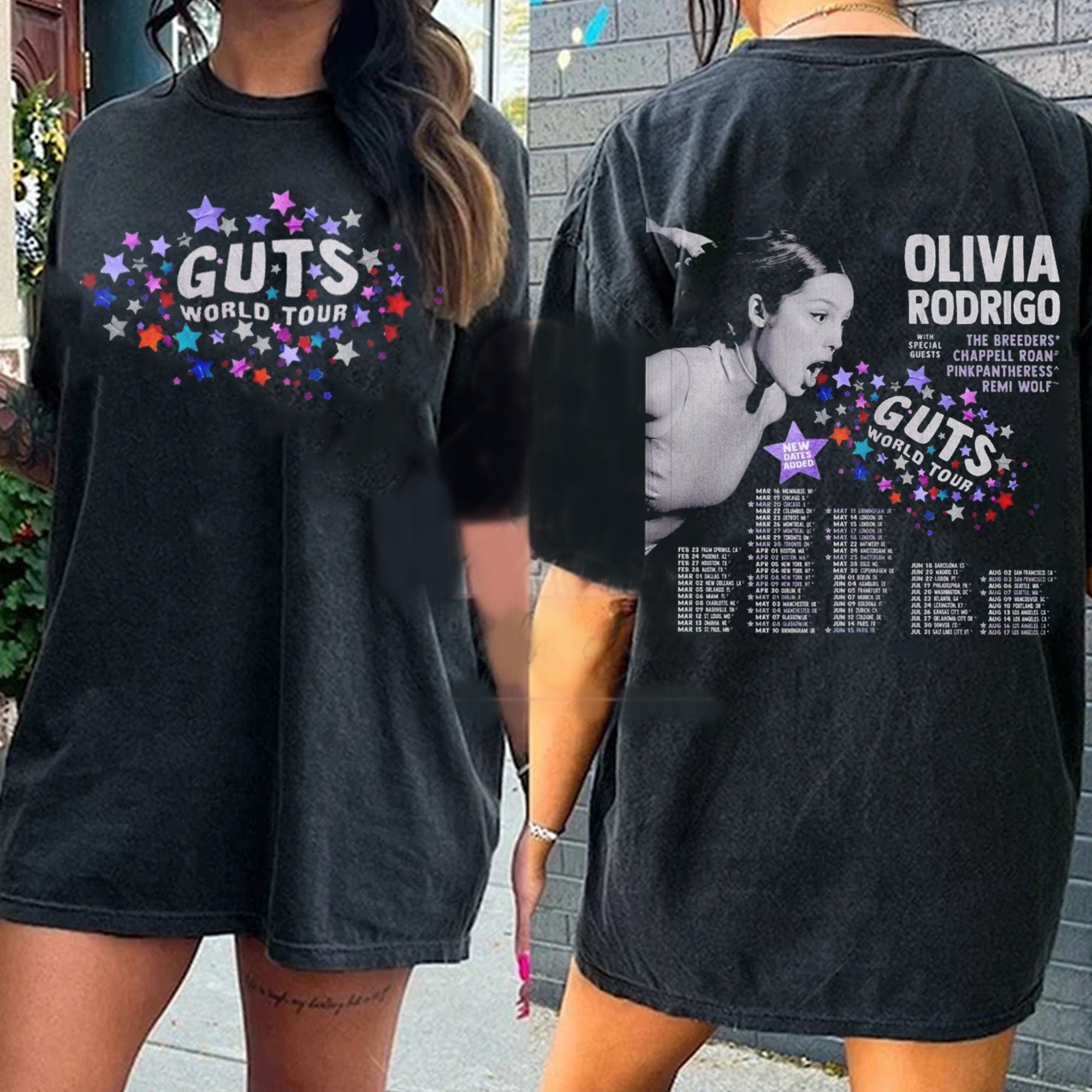 Olivia Rodrigo Guts full date tour 2024 shirt, Olivia Rodrigo Shirt Hoodie Sweatshirt | TeeSparky.com