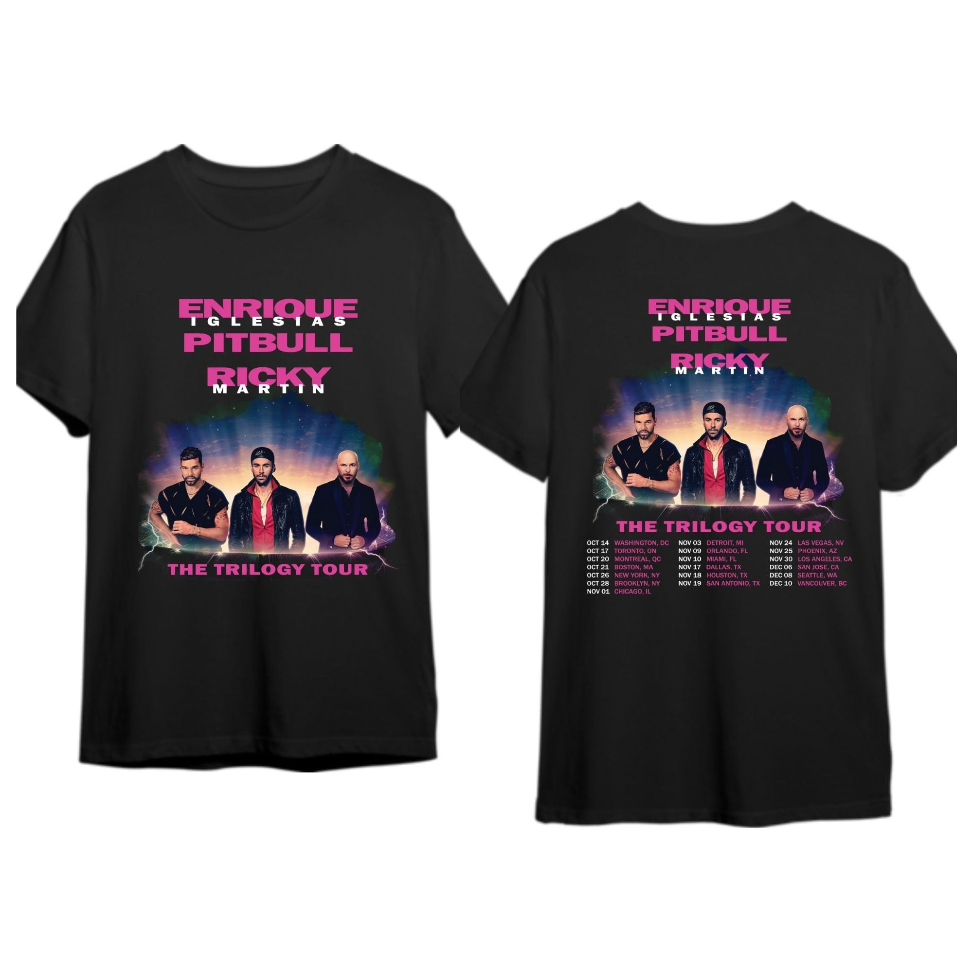 The Trilogy Tour Enrique Iglesias Pitbull Ricky Martin Shirt Hoodie Sweatshirt | TeeSparky.com