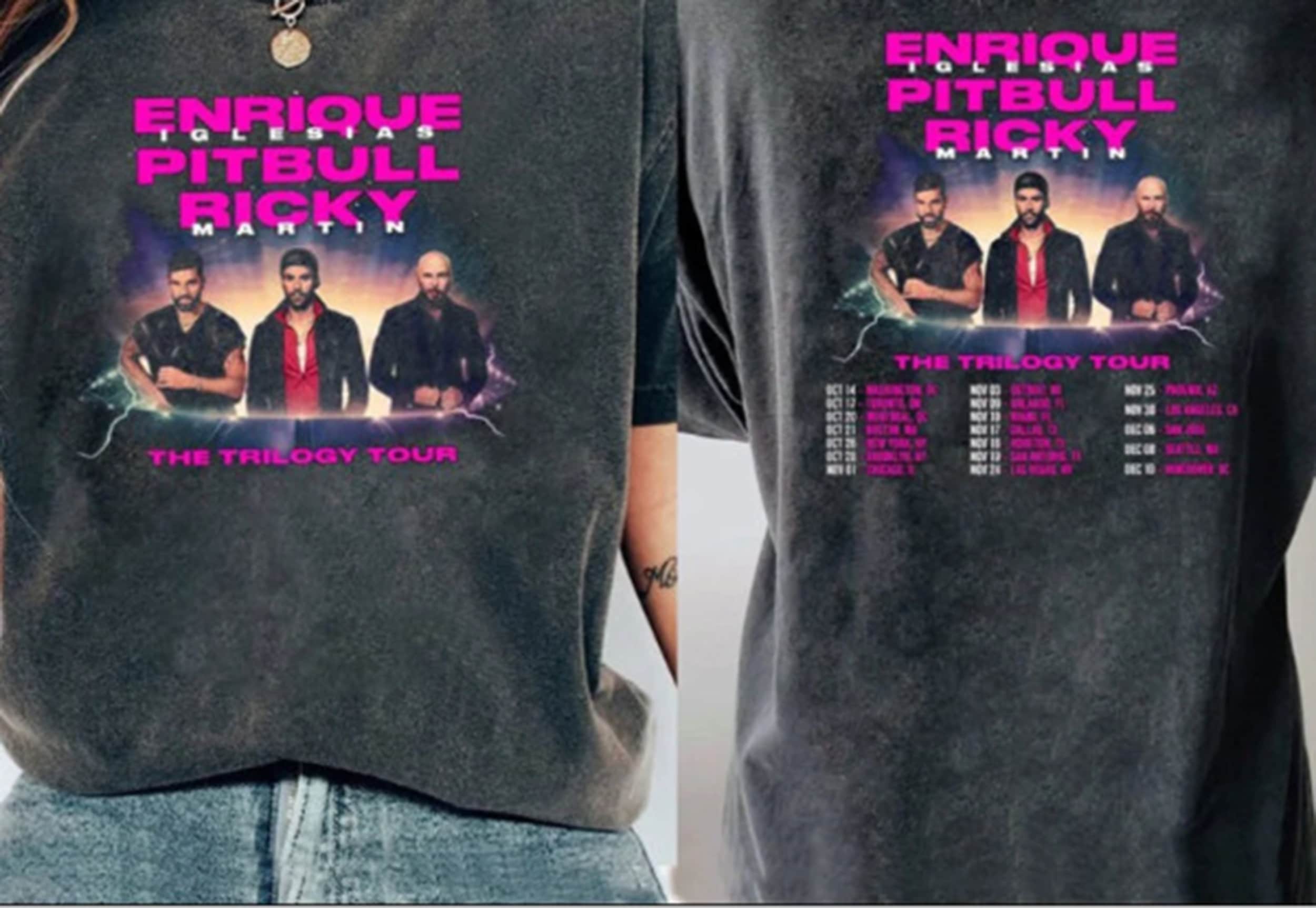 Enrique Iglesias X Pitbull X Ricky Martin The Trilogy Tour Shirt Hoodie Sweatshirt | TeeSparky.com