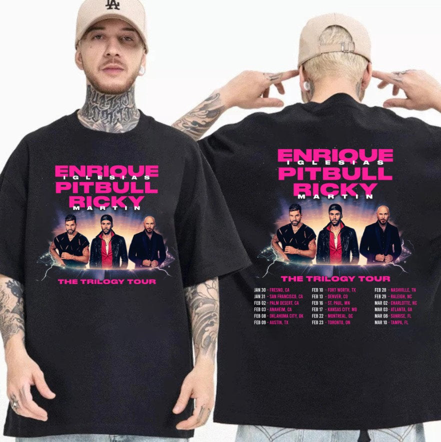 Enrique Iglesias X Pitbull X Ricky Martin The Trilogy Tour 2024 Shirt Hoodie Sweatshirt | TeeSparky.com