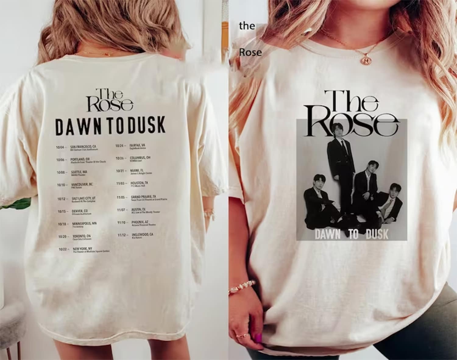 The Rose Kpop Shirt, The Rose 2023 Dawn To Dusk US and Canada Tour Shirt Hoodie Sweatshirt | TeeSparky.com