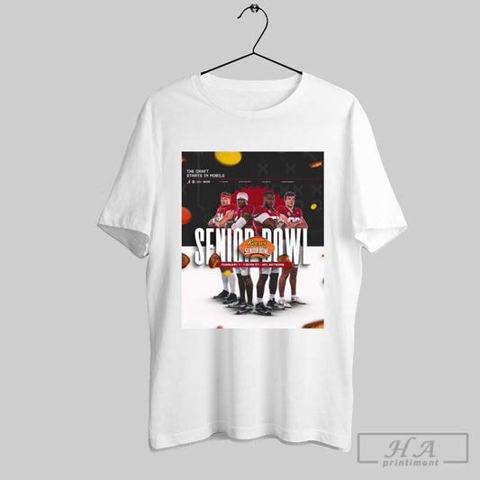 Alabama Crimson Tide Football Dippre Milroe Smith Burnip Reeses Senior Bowl Feb 1 The Draft Starts In Mobile Poster T Shirt