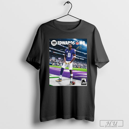 Anthony Edwards Minnesota Vikings Football Nfl 98 Overall Edwards 8 Signature Poster T Shirt Sweatshirt