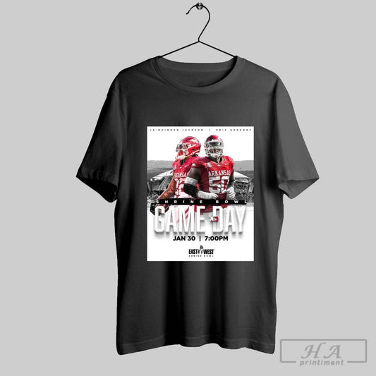 Arkansas Razorback Football Jaquinden Jackson Eric Gregory Shrine Bowl Game Day Jan 30 Poster T Shirt