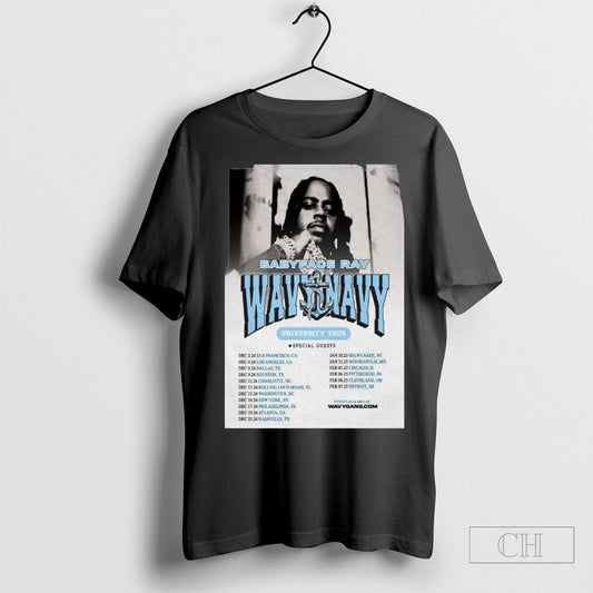 Babyface Ray Wavy Navy 2025 Poster University Tour T Shirt