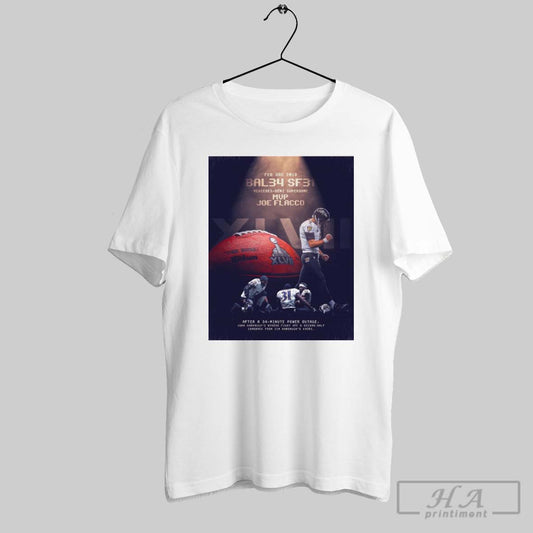 Baltimore Ravens Nfl Feb 3rd 2013 Mercedes Benz Superdome Mvp Joe Flacco Poster T Shirt